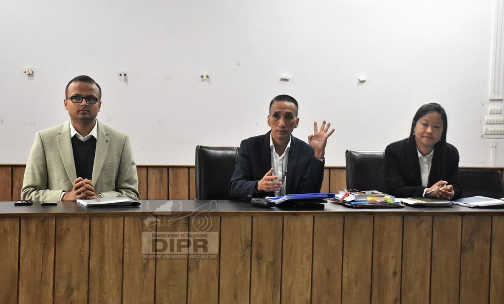 Commissioner & Secretary and E-Roll Observer for Kohima district, K Libanthung Lotha addressing representatives from political parties and AEROs at a meeting in Kohima on November 9. (Photo Courtesy: DIPR)